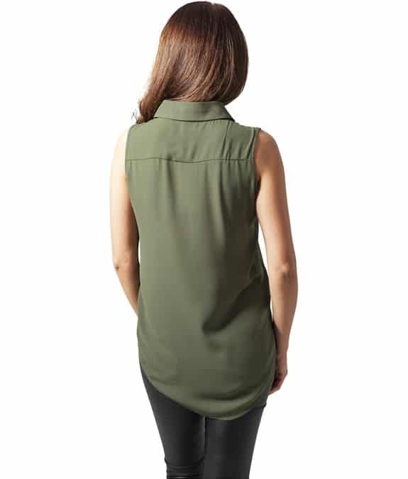 Ladies HiLo Sleeveless Blouse lightolive 2